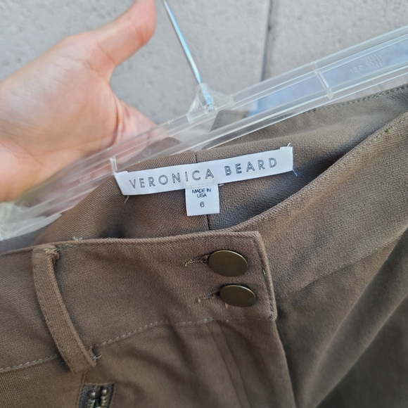 Veronica Beard | Ellie Jodhpur Suede Patch Equestrian Pants in Army Green Size 6 - Picture 4 of 14